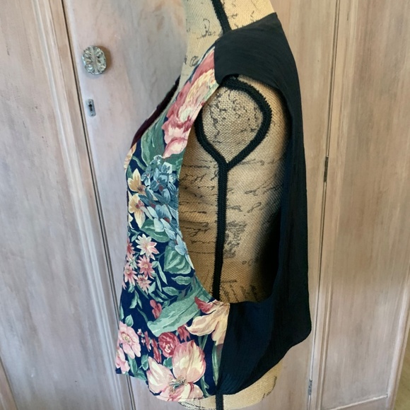 Vintage 90’s Retro floral tapestry vest Blazer suit Vest button front 90210 - Picture 3 of 11
